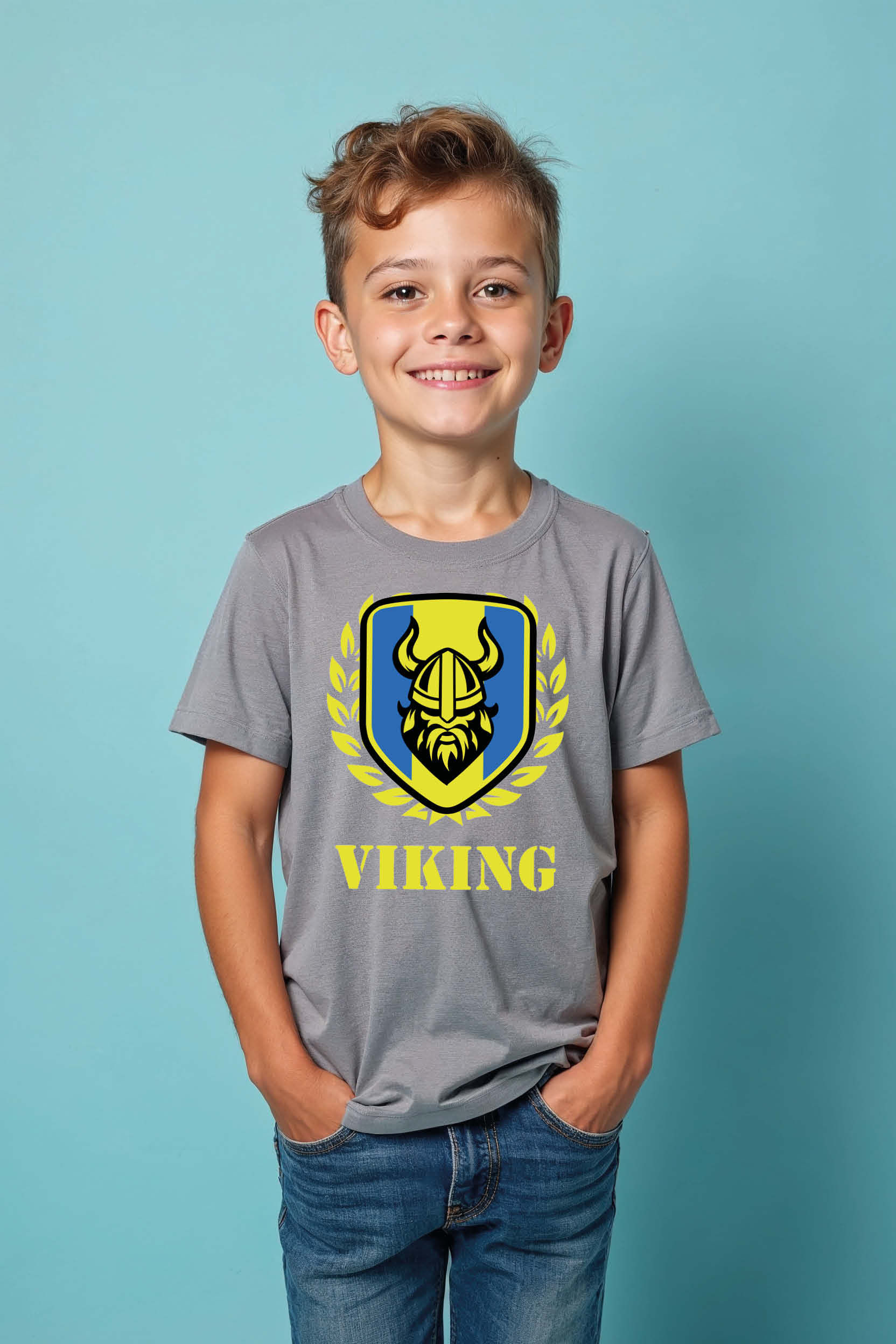 viking Trendy Cool Kids T-Shirt – Adventure Print Design for Boys & Girls