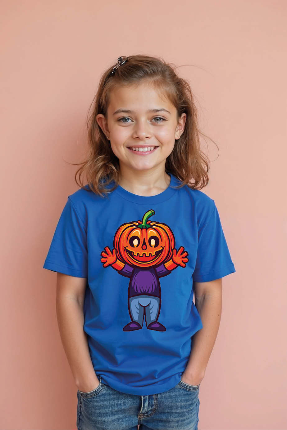 Happy Pumpkin Cartoon Kids T-Shirt – Cute Halloween Fun | Buy Now