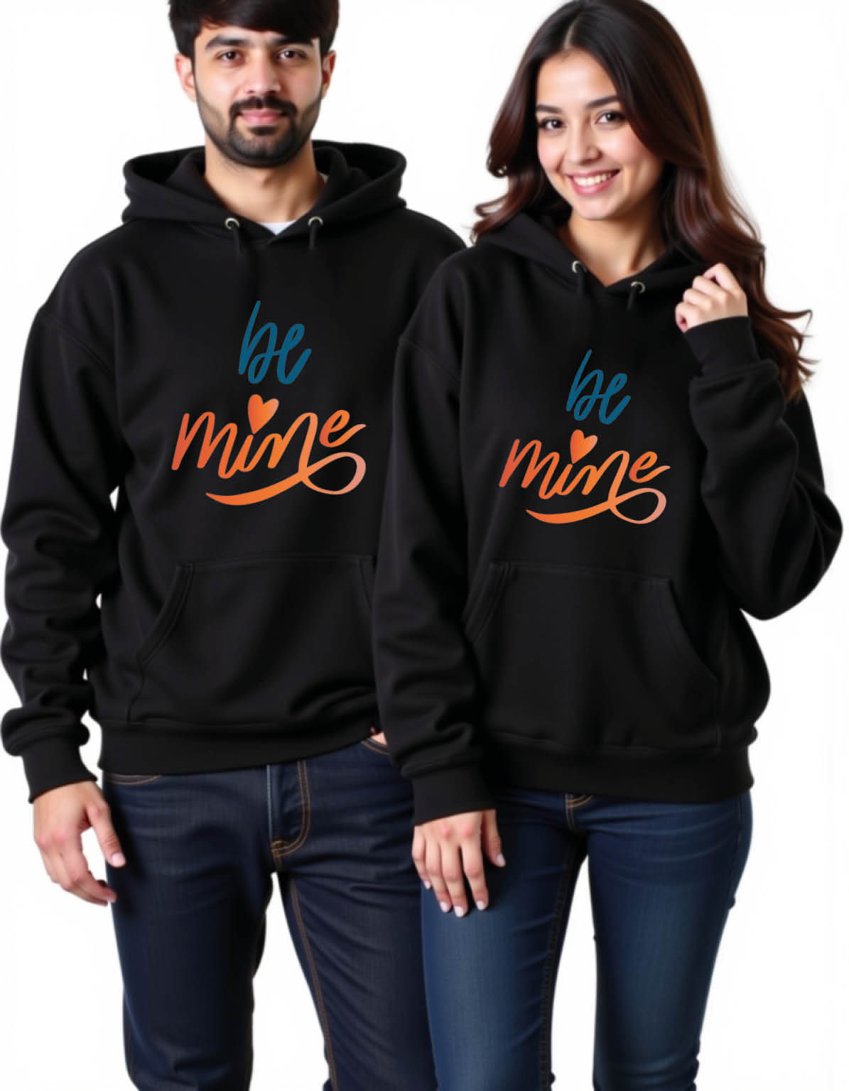 be mine Modern Graphic Printed Hoodies for Couples