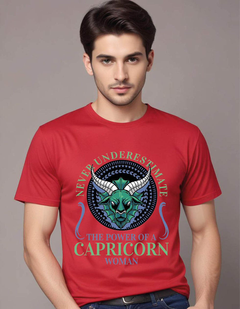 Thumbnail: capricorn zodiac sign mens printed graphic t shirt