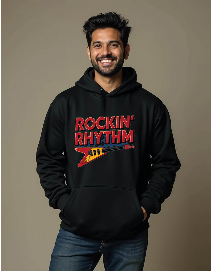 Thumbnail: rockin rhythm Urban Fashion Streetwear Hoodie – Warm Winter Outfit | Special