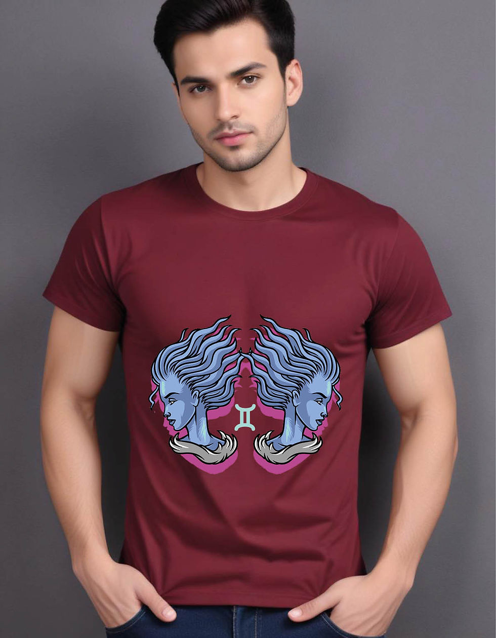 Thumbnail: gemini zodiac sign mens printed graphic t shirt