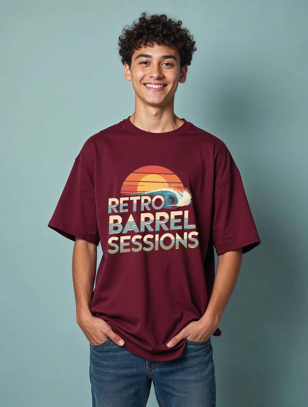 retro barrel sessions Stylish Unisex Drop Shoulder Oversized T-Shirt