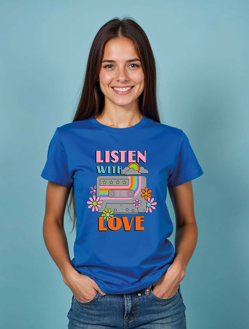 Thumbnail: Listen with love Classic Women’s Printed T-Shirt – Premium Quality