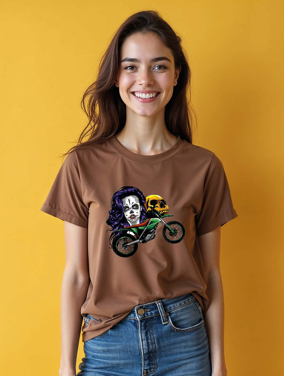 Thumbnail: Biker Catrina Stylish Women’s Printed Graphic Streetwear T-Shirt – Fast Delivery
