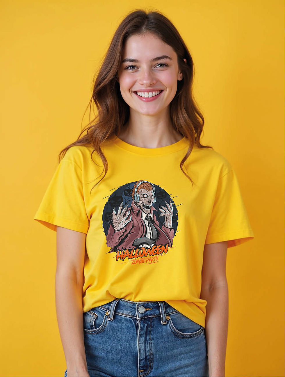 Thumbnail: halloween zombie party Urban Women’s Printed Graphic Streetwear T-Shirt – Buy