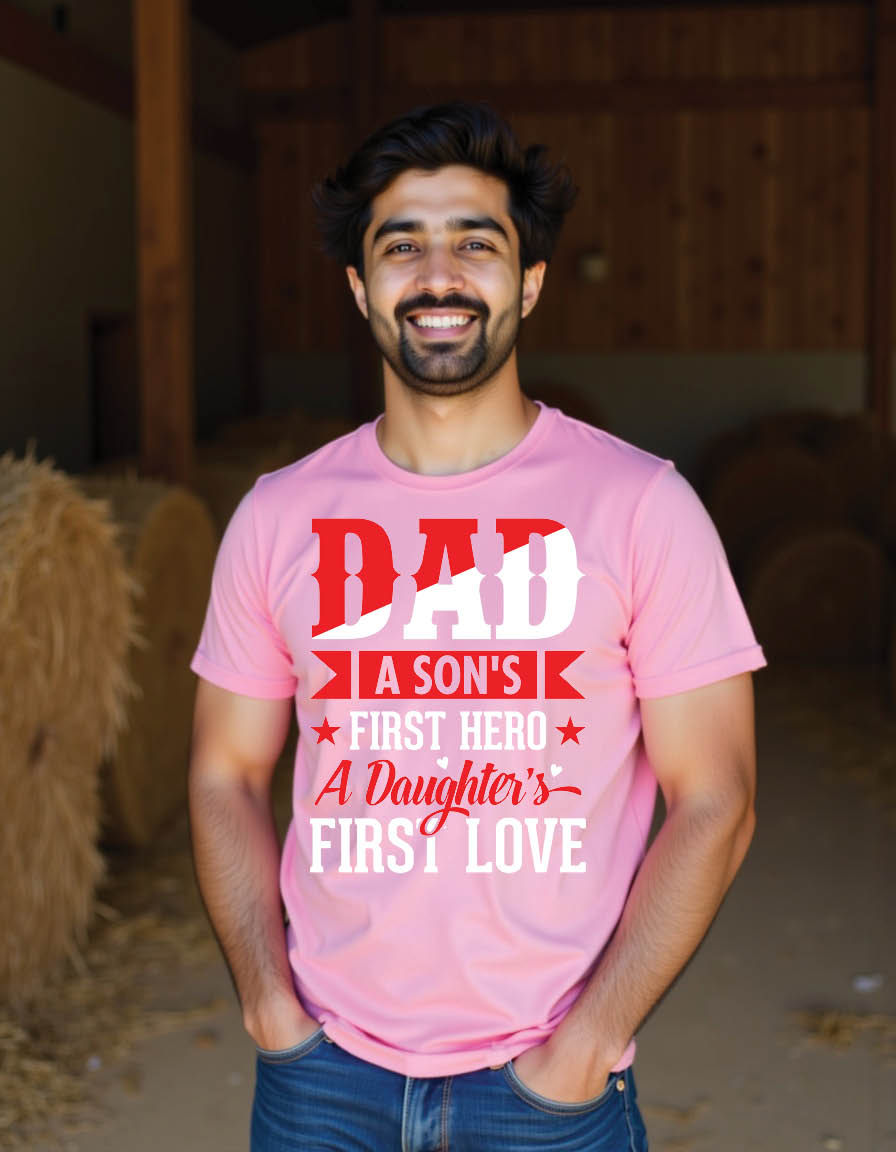 Thumbnail: dad sons first hero daughters first love mens printed graphic t shirt