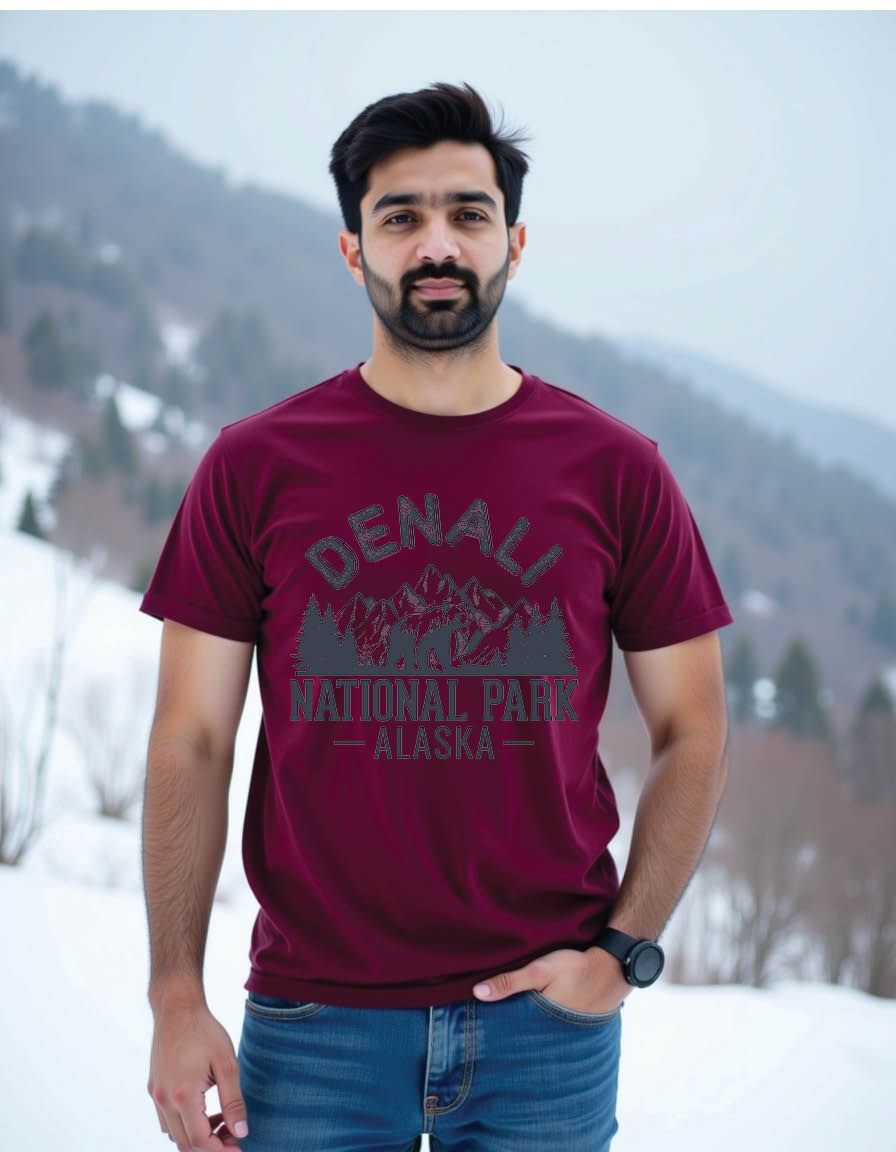 Thumbnail: denali national park alaska adventure mens printed graphic t shirt