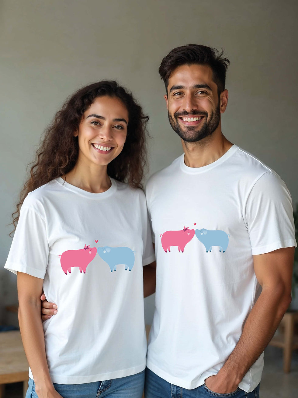 Thumbnail: Romantic Animal Couple T-Shirt Lovers Edition – Discount Offer
