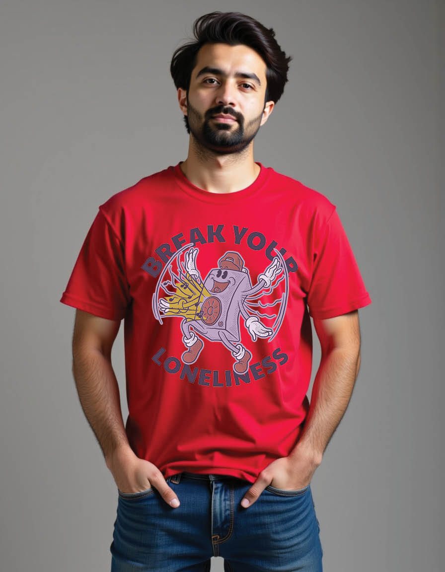 Thumbnail: cartoon of happy speaker with style mens printed graphic t shirts