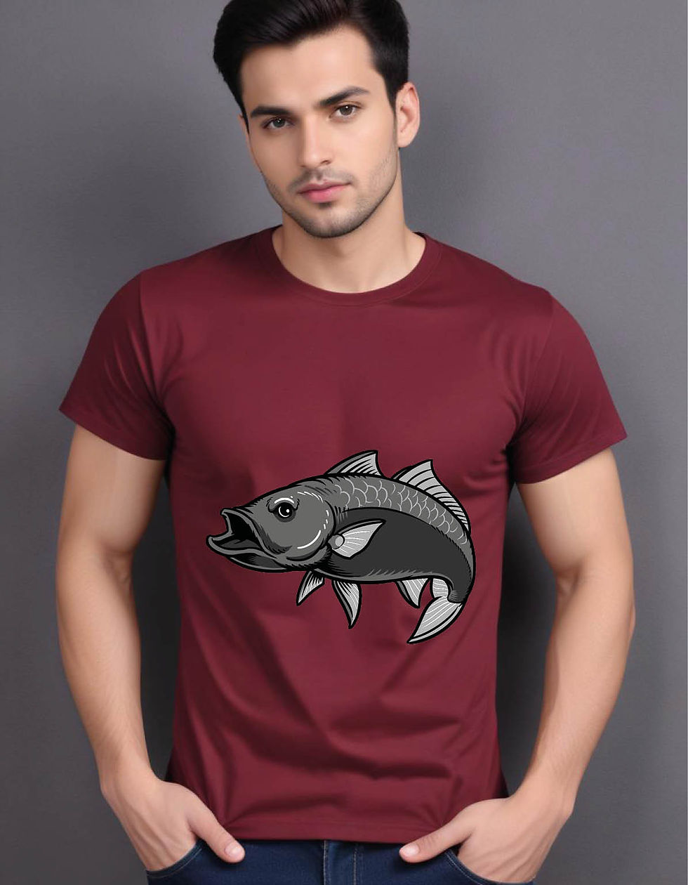 Thumbnail: fish mens printed graphic t shirt