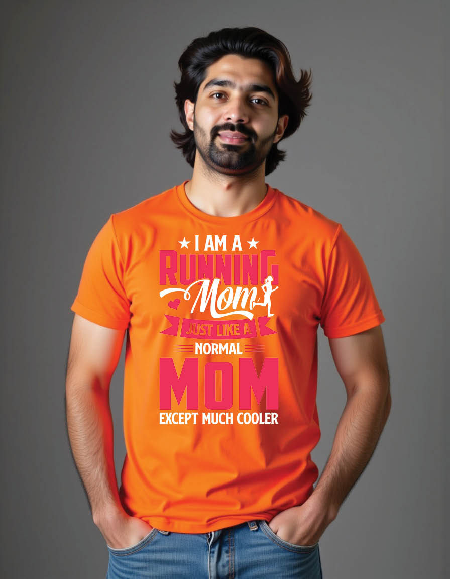 Thumbnail: i am running mom just like normal mom except mens printed graphic t shirt