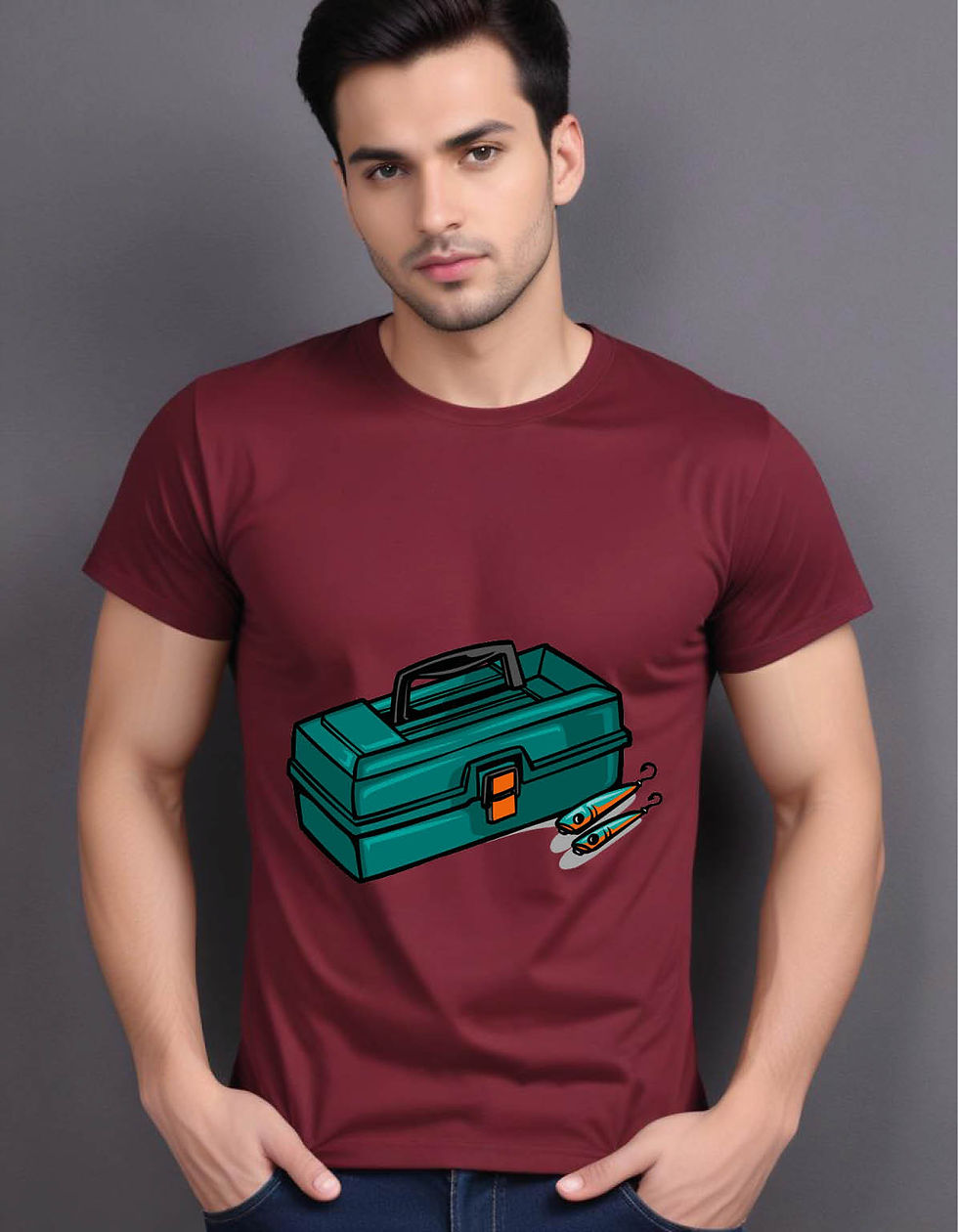 Thumbnail: fishing equipment mens printed graphic t shirt