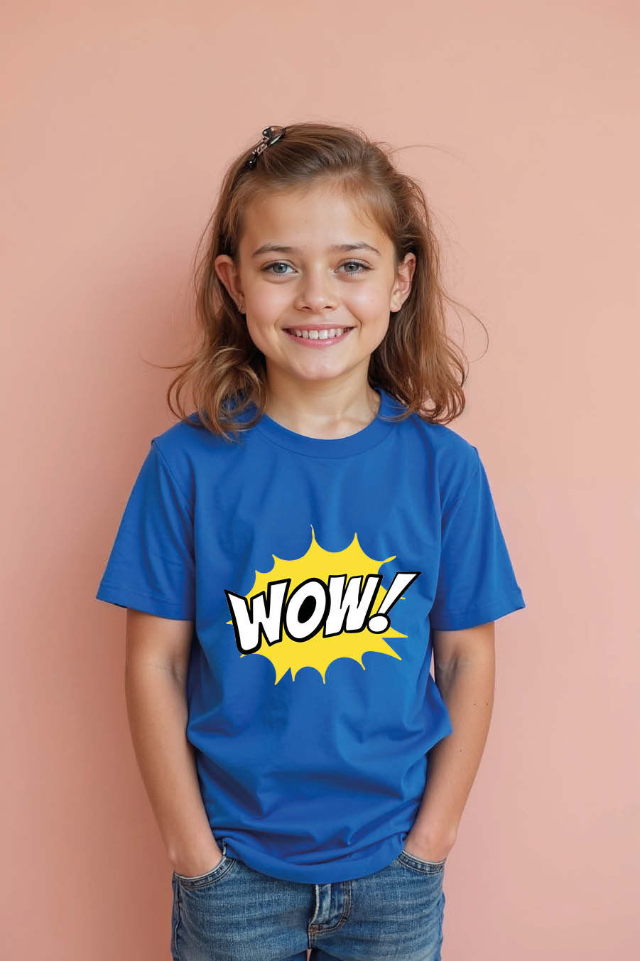 Thumbnail: wow comic style Cute Cool Cartoon Kids T-Shirt – Typography Print Design