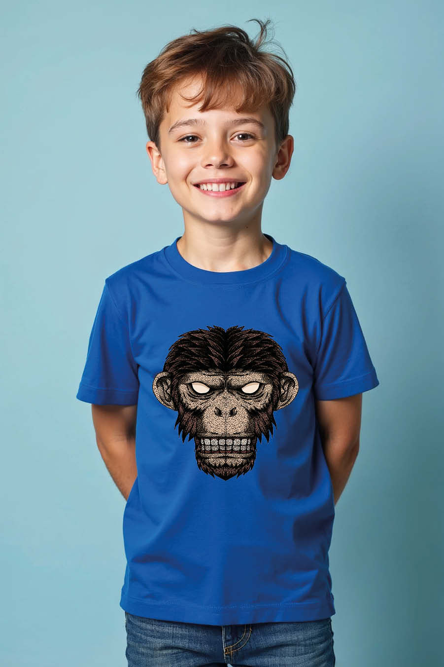 Thumbnail: Furious Chimp T-Shirt with Glowing White Eyes and Gritted Teeth