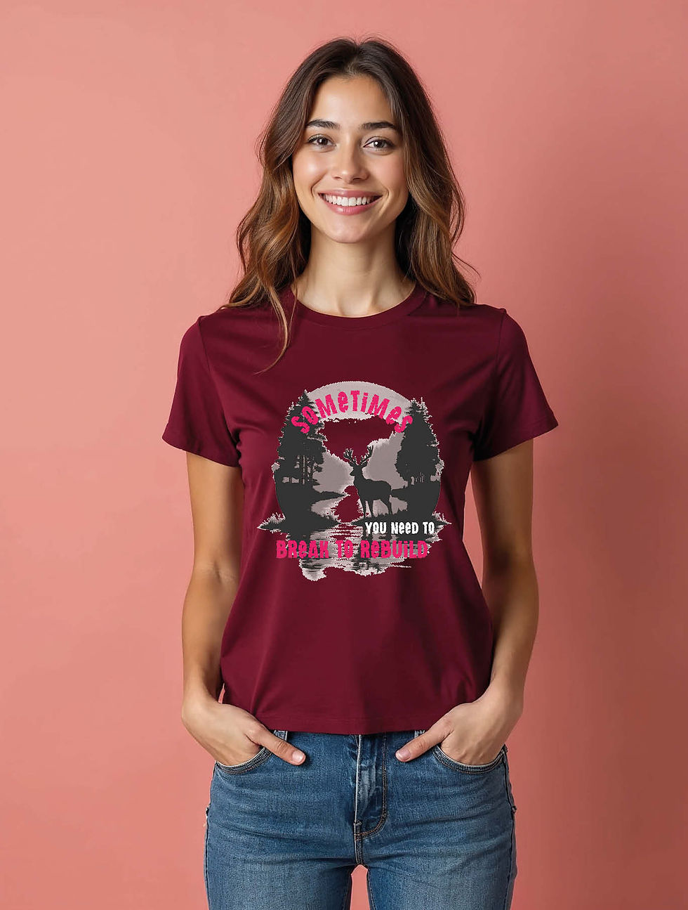 Thumbnail: sometimes you need to break to rebuild Cool Women’s Printed graphic  T-Shirt