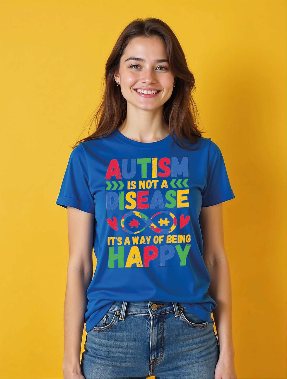 Thumbnail: autism is not a disease it's a way of being happy Casual Women’s Printed T-Shirt