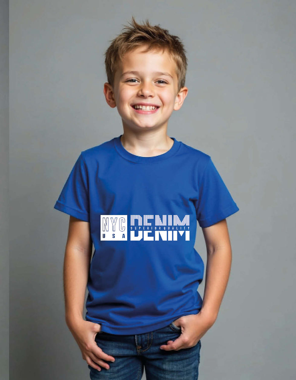 Thumbnail: nice usa denim  printed  T-Shirt for All ages