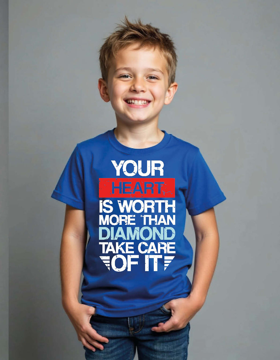Thumbnail: your heart is worth more than diamond take care of printed T-Shirt for All ages
