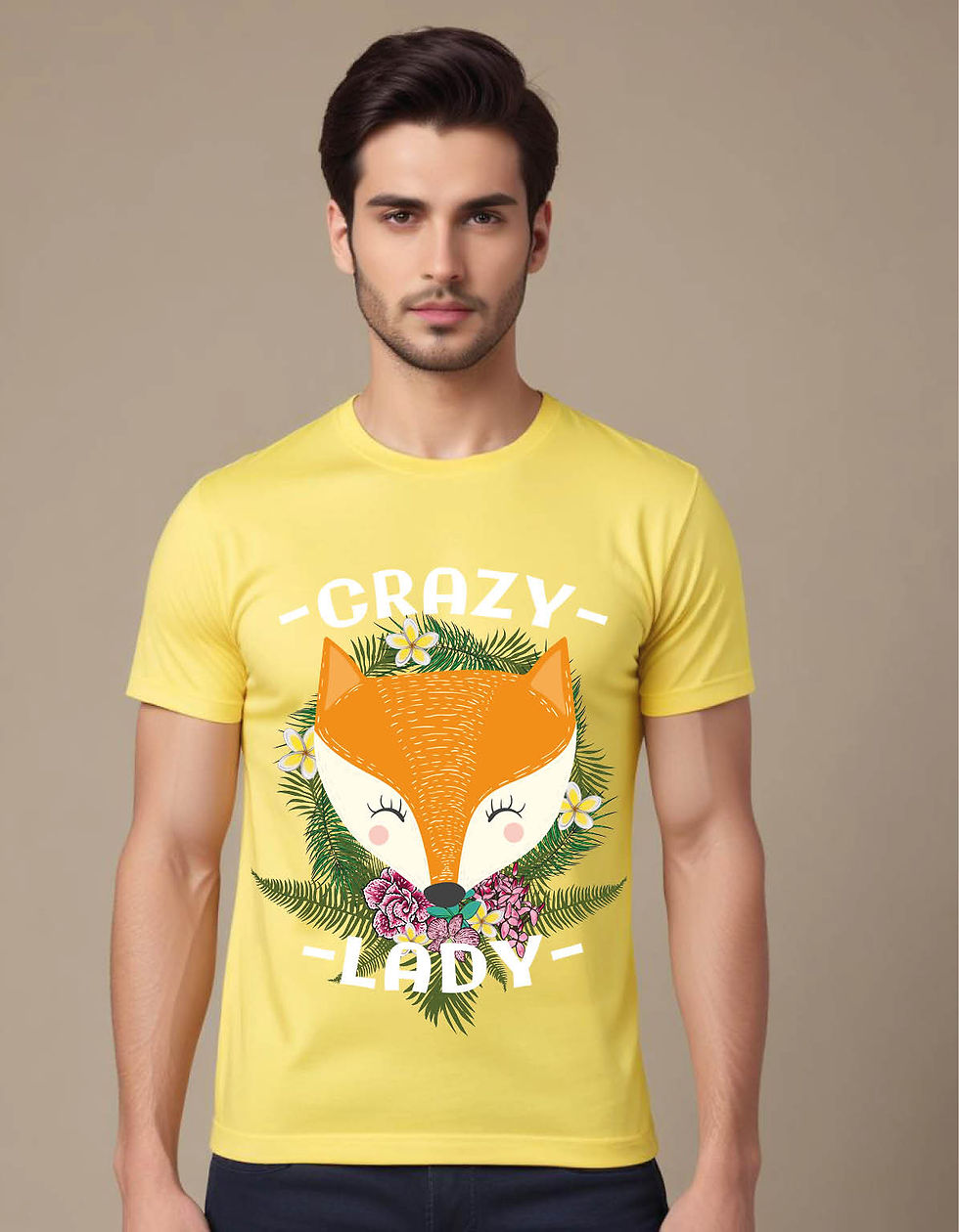 Thumbnail: crazy lady mens printed graphic t shirt