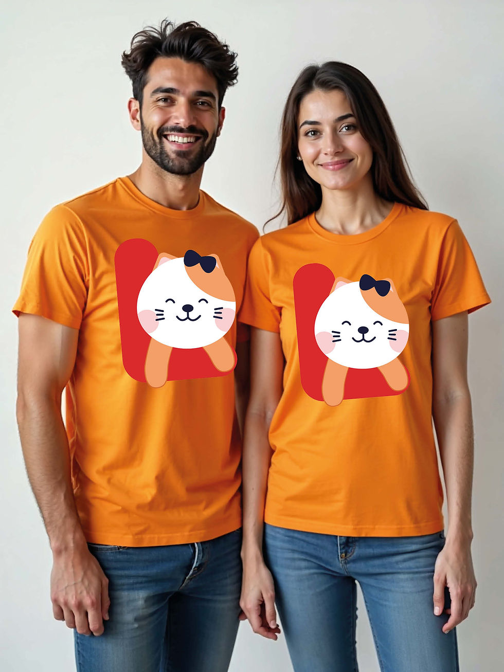 Cute Cartoon Couple Matching Tee Lovers Edition – Limited Stock
