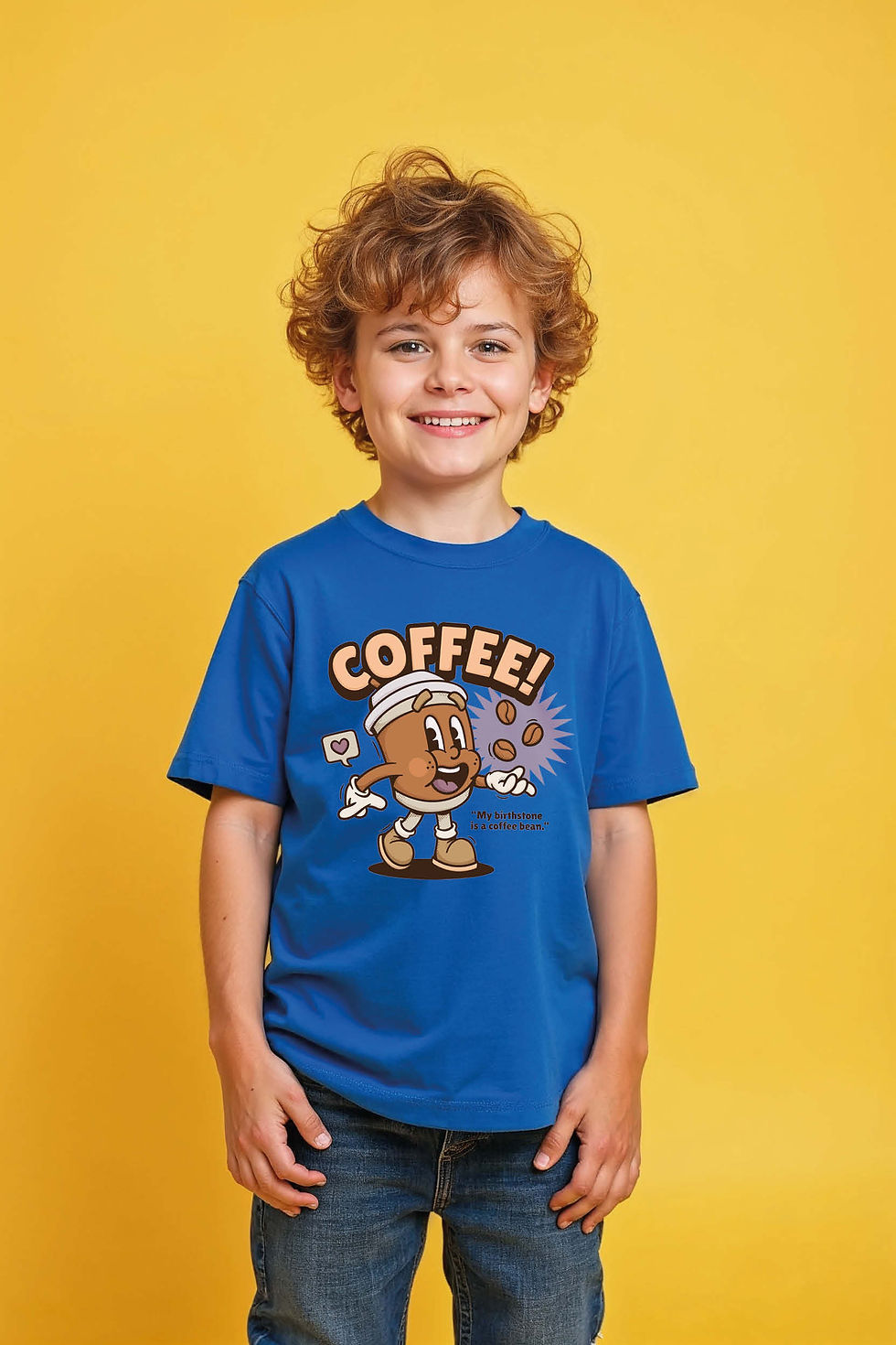 coffee Playful Stylish Kids Graphic T-Shirt – Typography Print Design