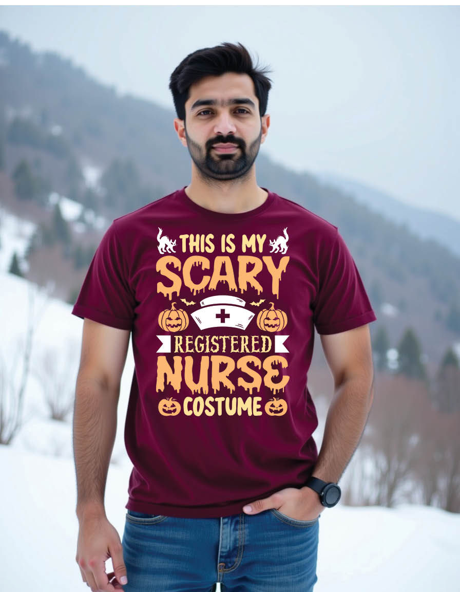Thumbnail: this is my scary registered nurse costume halloween mens printed graphic t shirt