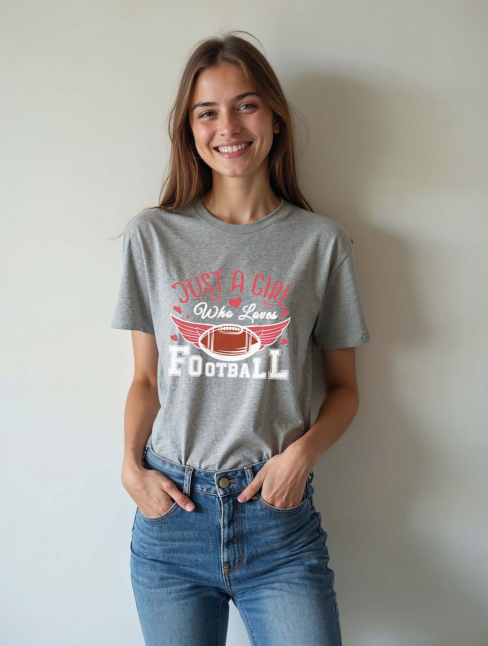 just a girl who loves football Stylish Women’s Printed Graphic Streetwear Tees