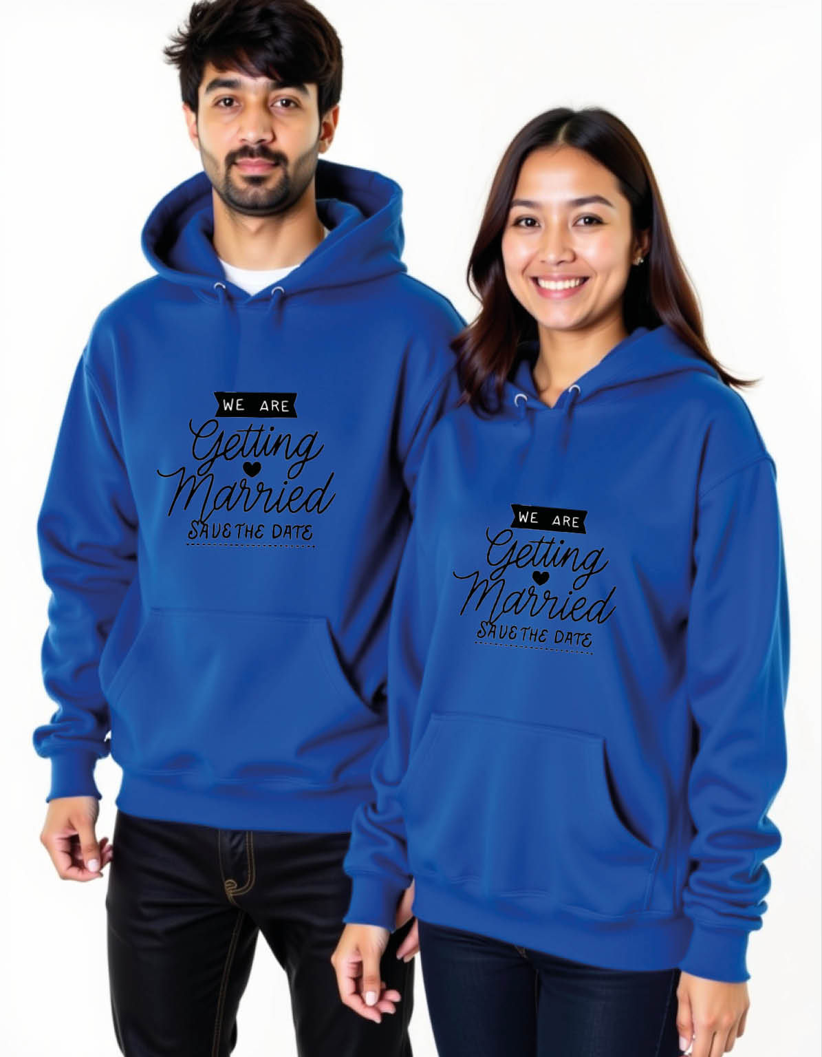 we are getting married save the date Urban Printed Graphic Couple Hoodies