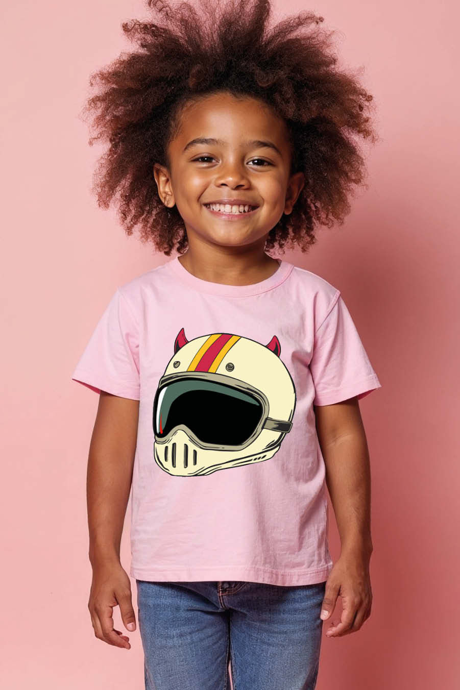 Thumbnail: helmet Playful Stylish Kids Graphic T-Shirt – Motivational Print Design