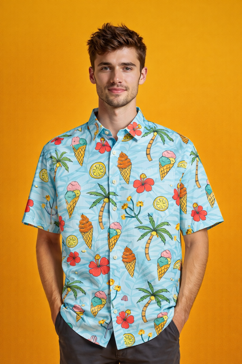 A Summer Tropical Premium Quality Patterned Oversized Shirt – All Over Print