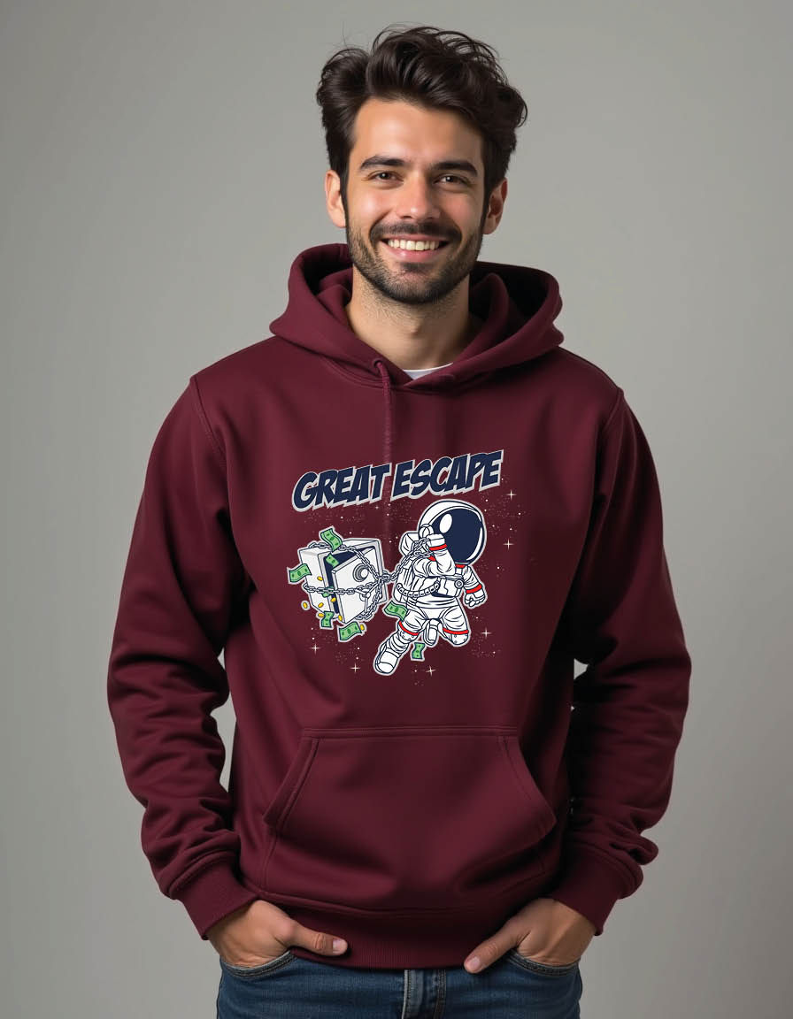 Thumbnail: great escape Urban Streetwear Men’s HoodieGraphic Print |