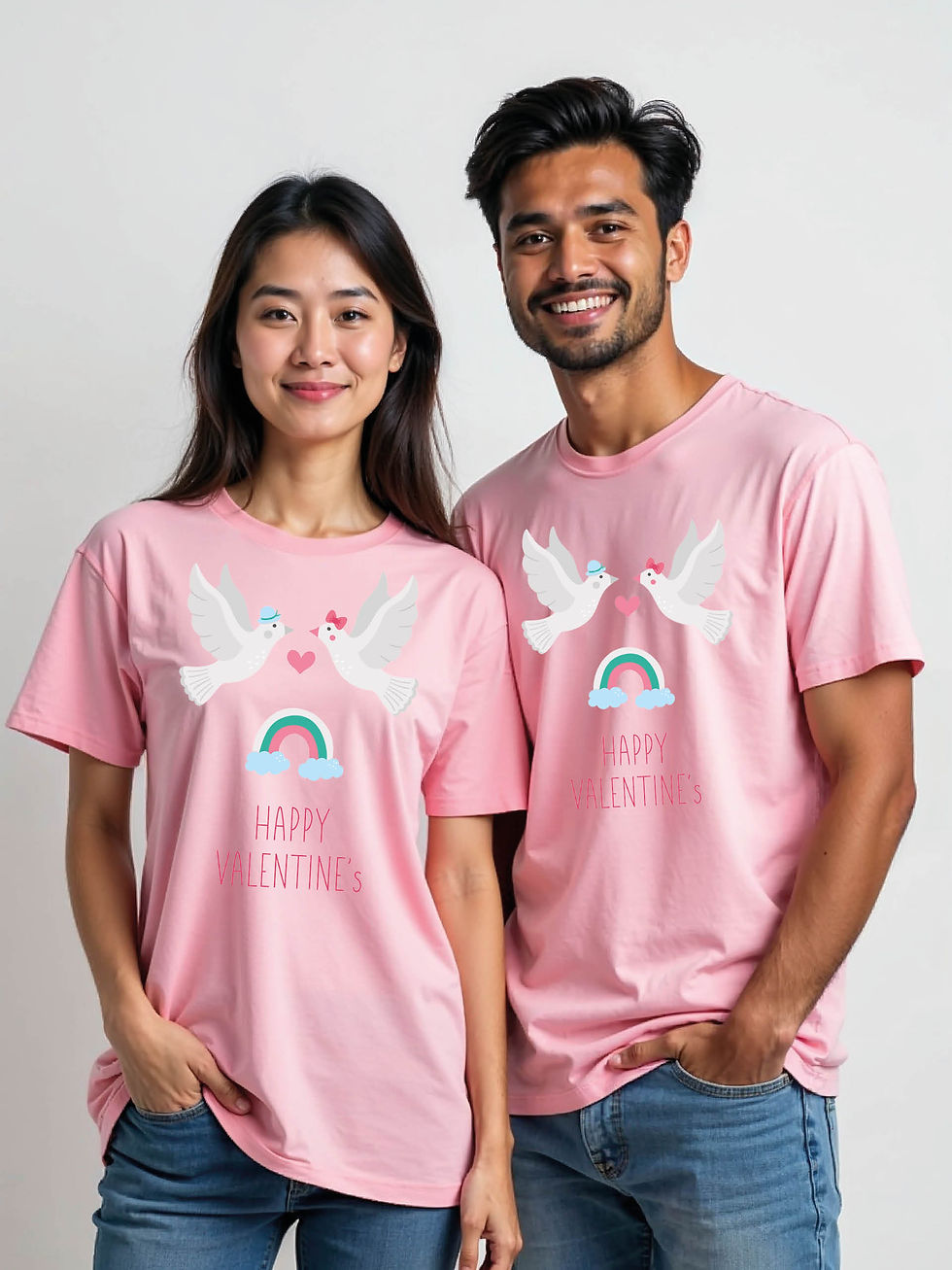 Stylish Cartoon Couple Matching Tee Lovers Edition – Best Price