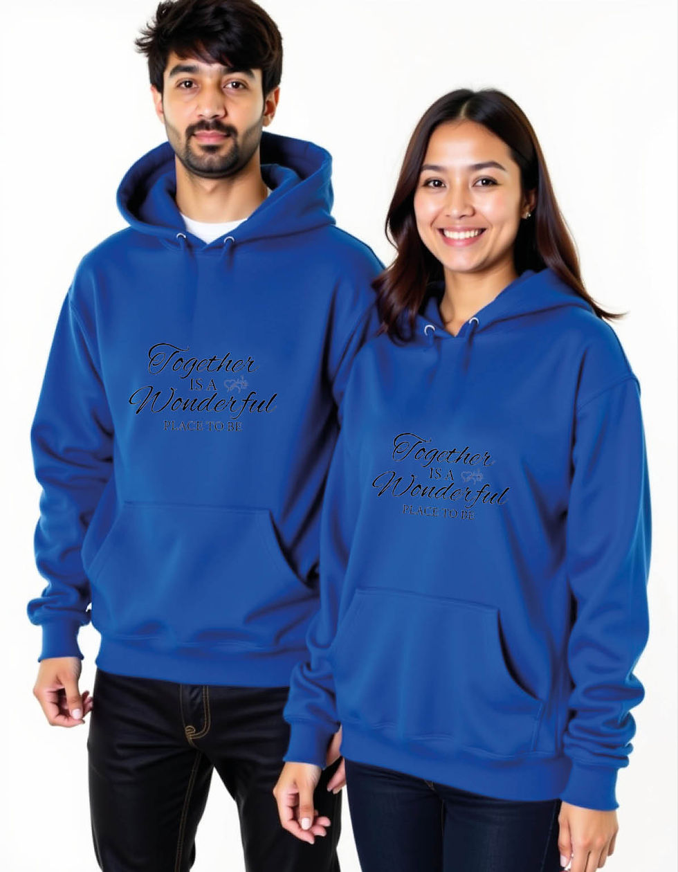 Thumbnail: together is a wonderful place to be Urban Fashion Printed Graphic Couple Hoodies