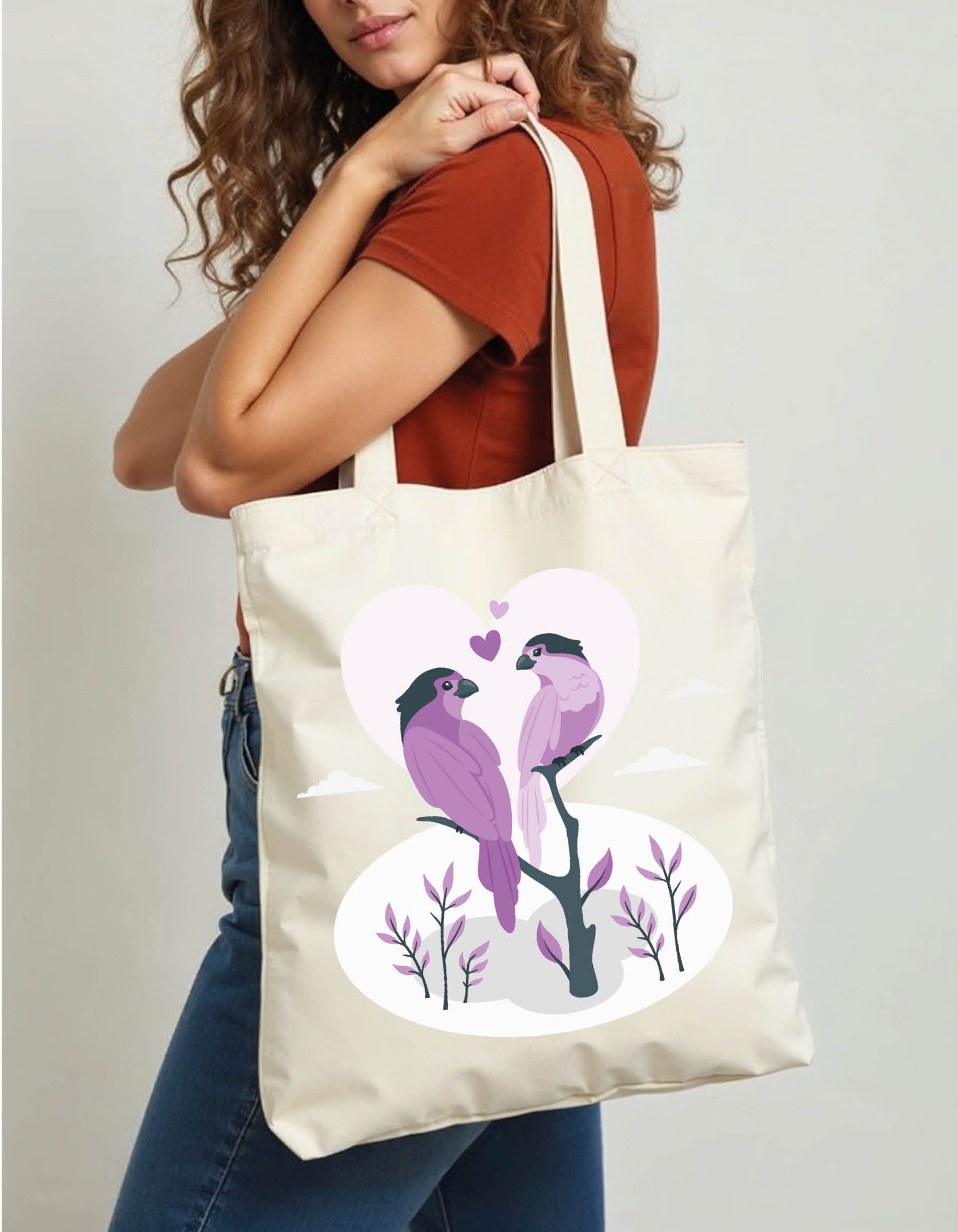 Love Tote Printed Bag – Trendy Canvas Fashion Bag Buy Now