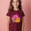 Thumbnail: Cute Cat and Pink Fish Graphic Playful Cartoon Printed T-Shirt for Boys & Girls