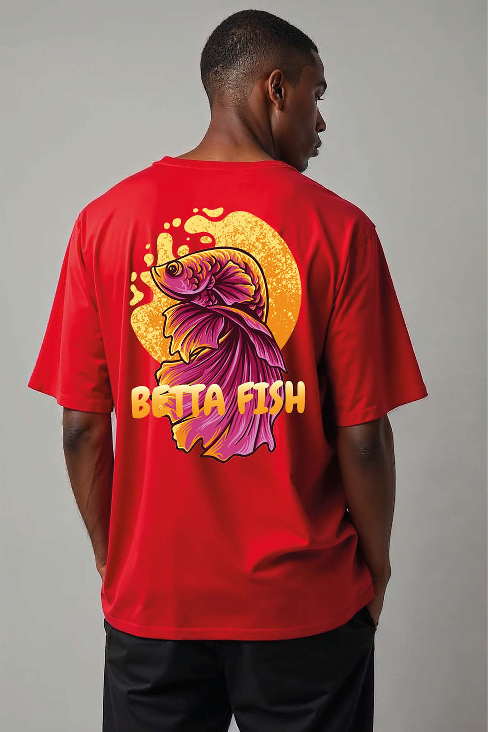 betta fish Cool Unisex Drop Shoulder Oversized T-Shirt For Men & Women