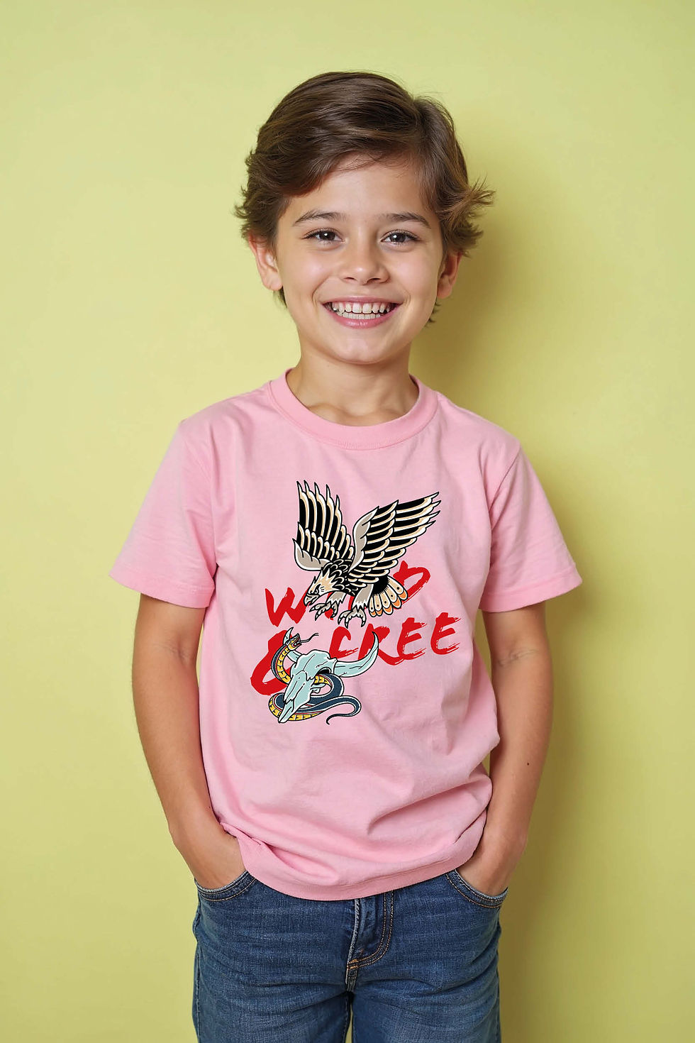 Thumbnail: Traditional Tattoo Style Eagle and Bull Skull Tee Cool Trendy Printed Tee