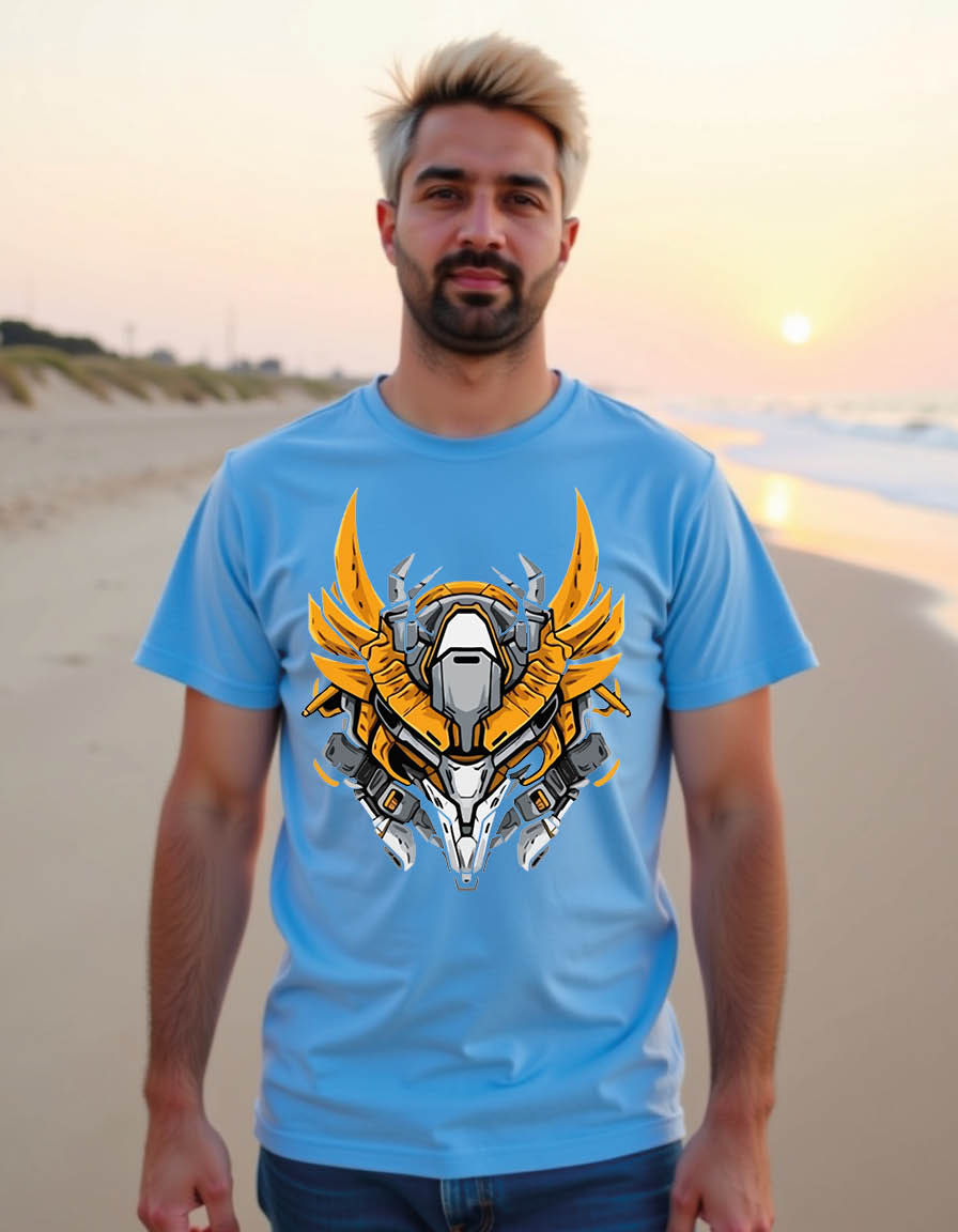 Thumbnail: defense robot strongest head mens printed graphic t shirt
