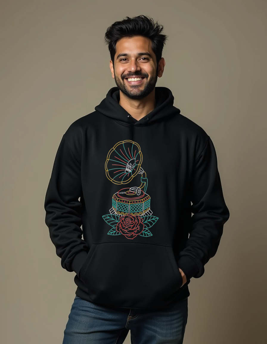 Thumbnail: Blooming Rose Unisex Graphic Printed Hoodies for mens & womens