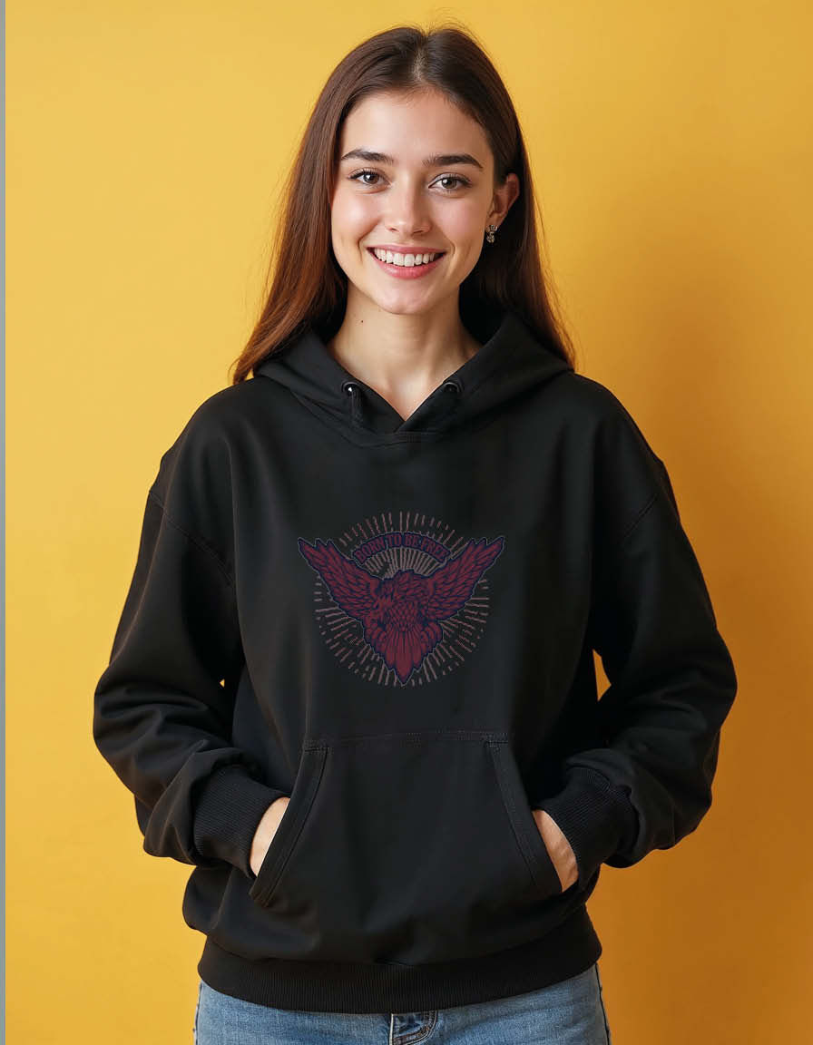 Thumbnail: born to be free Streetwear Unisex Printed Graphic Hoodies For Men & Women