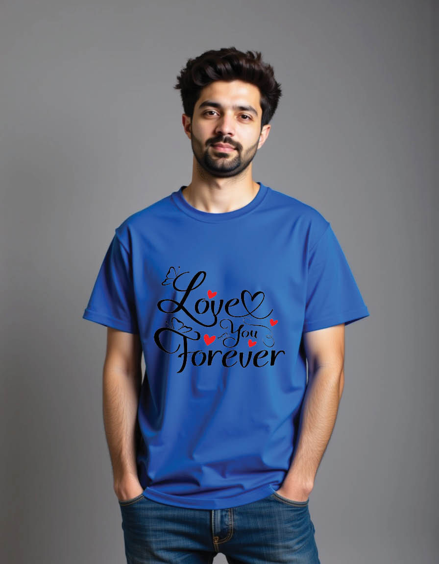 Thumbnail: love you forever valentines day mens printed graphic t shirt