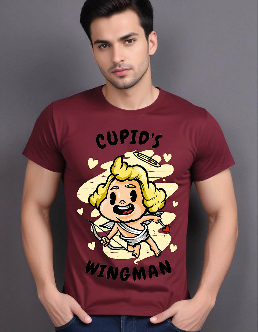 Thumbnail: cupid wing man mens printed graphic t shirt