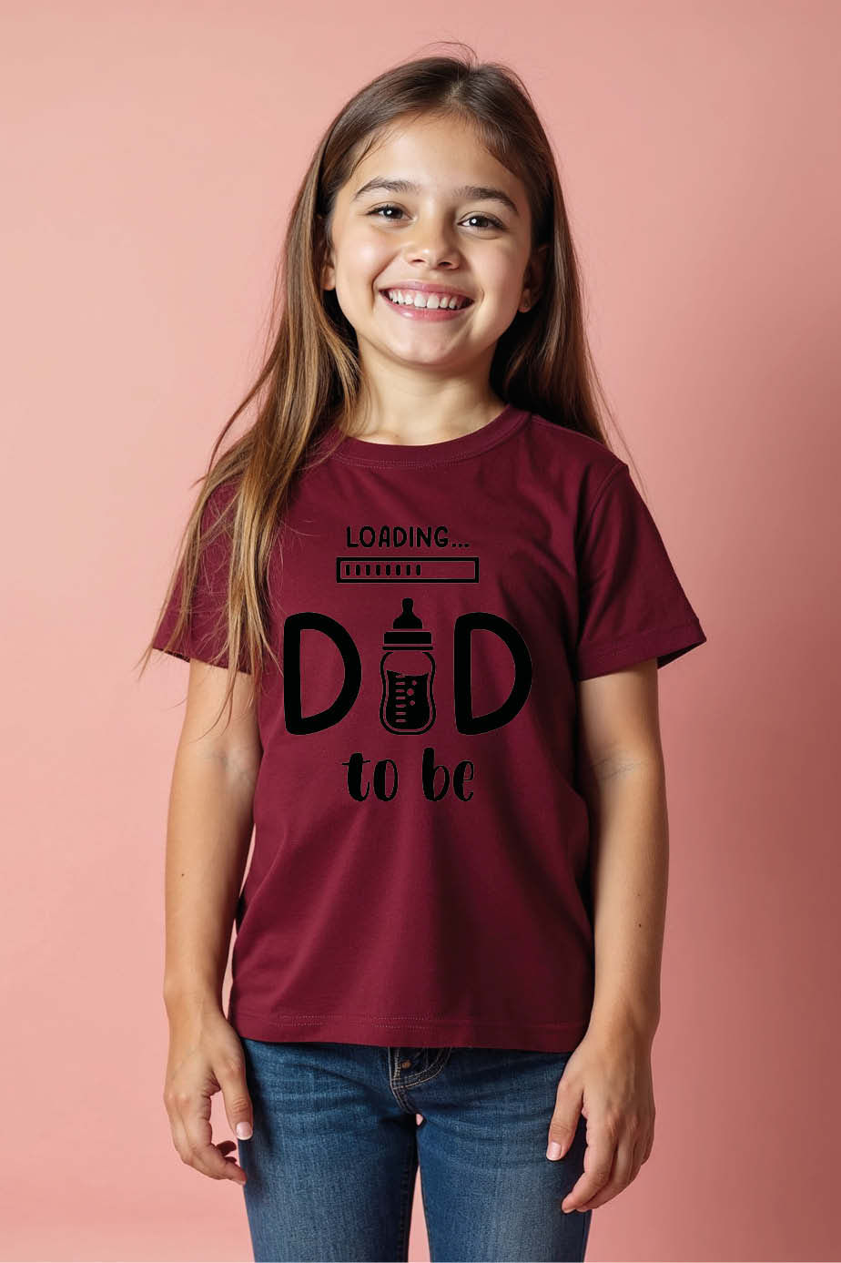 Thumbnail: loading dad to be Cute Kids Printed T-Shirt – Character Print Design