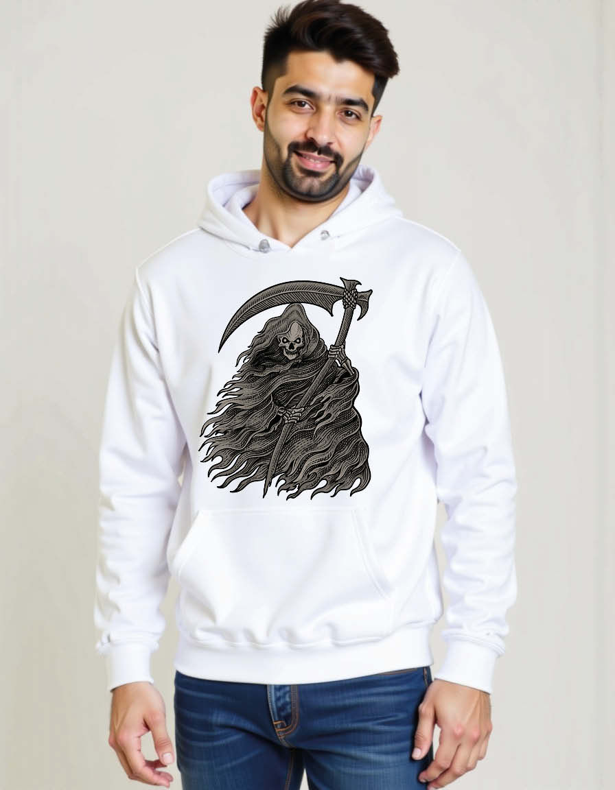Thumbnail: Grim Reaper Classic Unisex Graphic Printed Hoodies for mens & womens