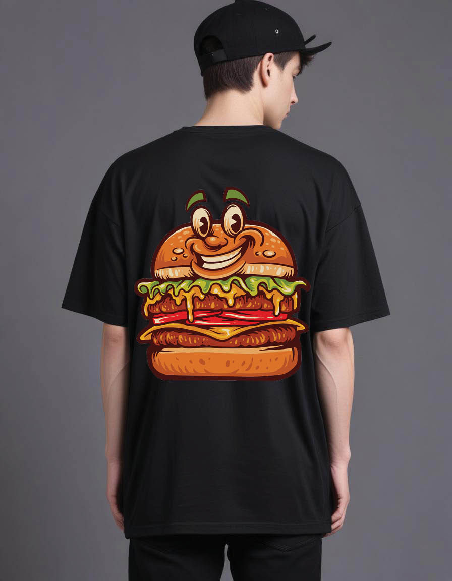 Thumbnail: happy fast food mens Oversized Printed T shirt