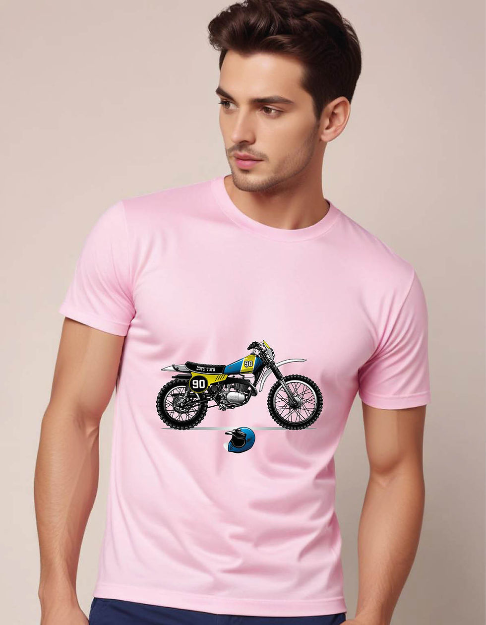 Thumbnail: green motorbike background mens printed graphic t shirt
