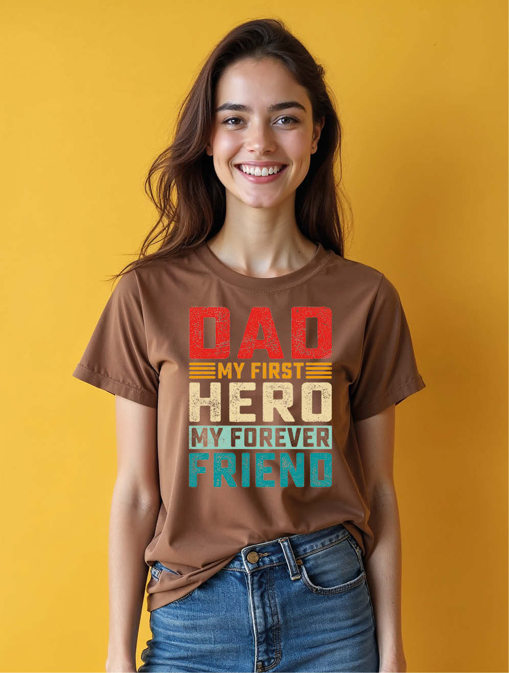 dad my first hero my forever friend Casual Women’s Graphic T-Shirt – Shop Now