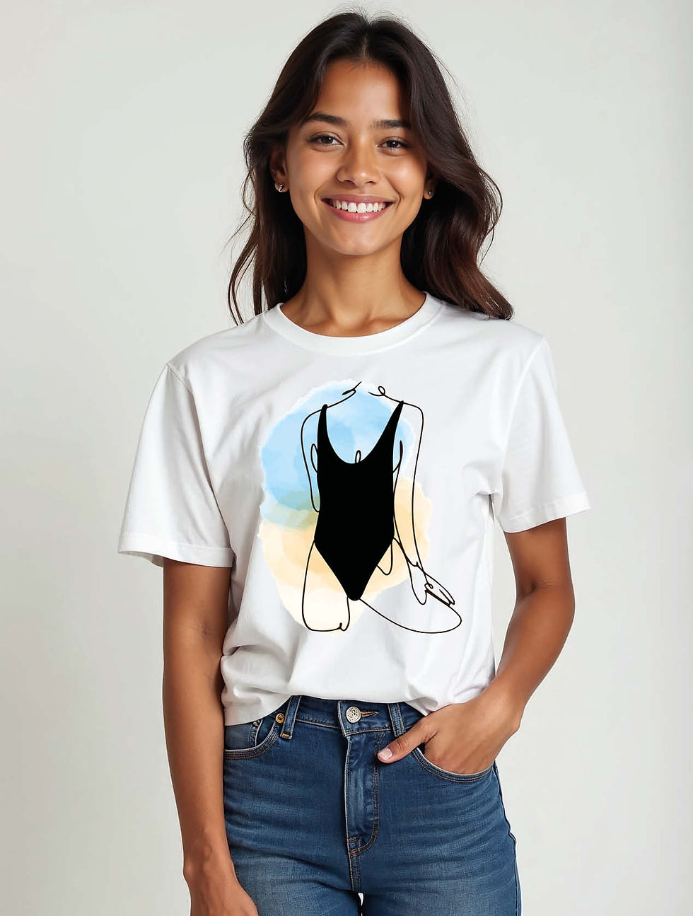 Thumbnail: Abstract Swimsuit Chic Women’s Printed Graphic Quote T-Shirt – Best Price