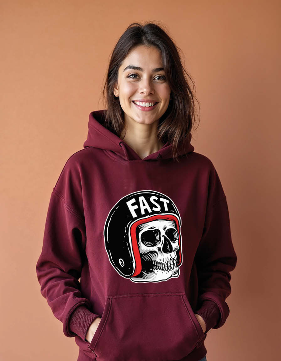Thumbnail: fast skull with helmet Unisex Graphic Printed Hoodies for mens & womens